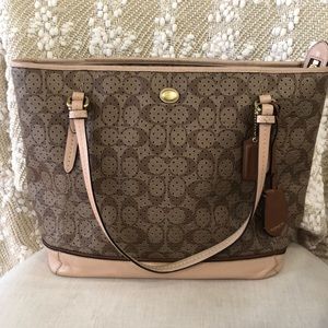 Coach Peyton perforated zip tote.